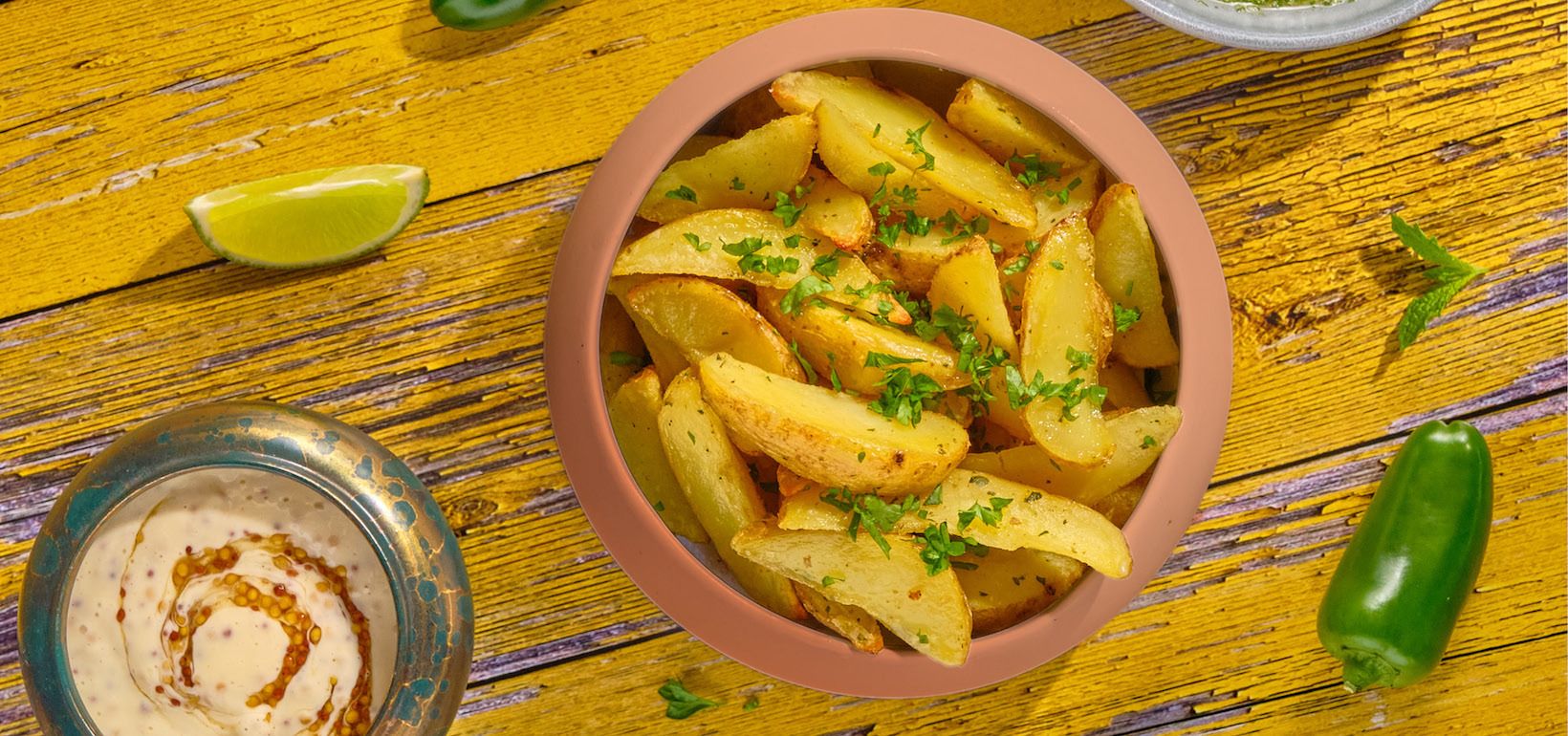 AVIKO Pati Parts със сос чимичури и медено-горчичен сос